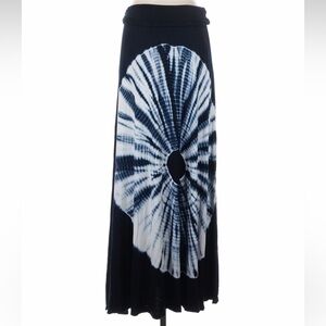 Design History Navy and White Tie-Dye Circle Maxi Skirt